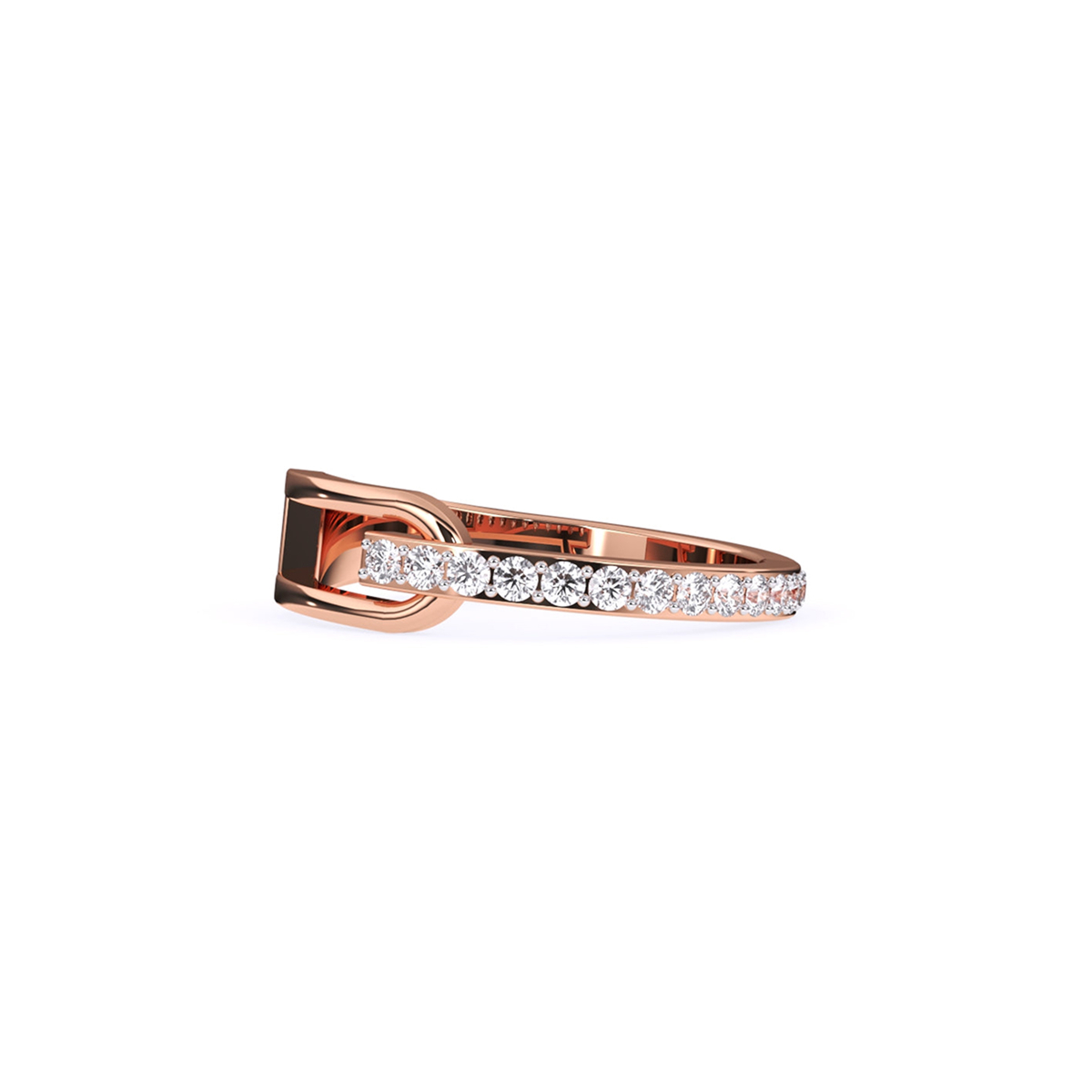 Shimmering Round Diamond Channel Set Dainty Band